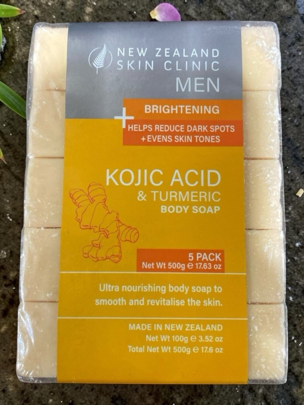 New Zealand Skin Clinic Kojic Acid Turmeric Brightening Body Soap 5 Pack 500g